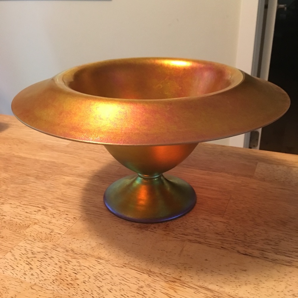 Large Vintage Steuben Aurene Golden Bowl